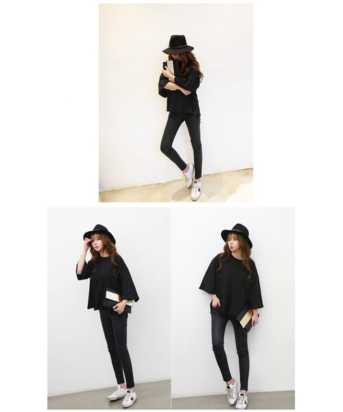 Aco Design（アコデザイン）の「ストレッチ スキニーパンツ 黒/フェイクレザー パンツ/コーティング スキニー（その他パンツ・レディース・ブラック・25-30）」の4枚目の写真