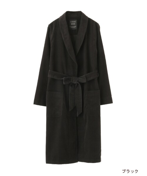 w closet（ダブルクローゼット）の「コーデュロイガウンコート（ジャケット/アウター・レディース・Lグレー/オレンジベージュ/ブラック・FREE）」の2枚目の写真