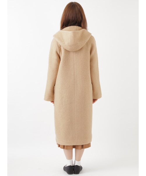 w closet(ダブルクローゼット)の「【予約】ブークレ起毛フードコート(ジャケット/アウター・レディース・ベージュ/グレー/ネイビー・FREE)」の6枚目の写真