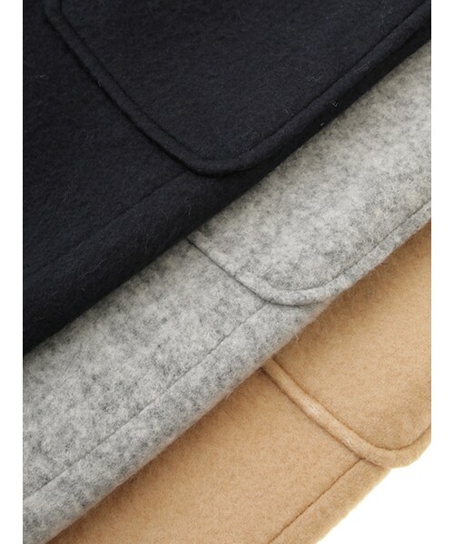 w closet(ダブルクローゼット)の「【予約】ブークレ起毛フードコート(ジャケット/アウター・レディース・ベージュ/グレー/ネイビー・FREE)」の11枚目の写真