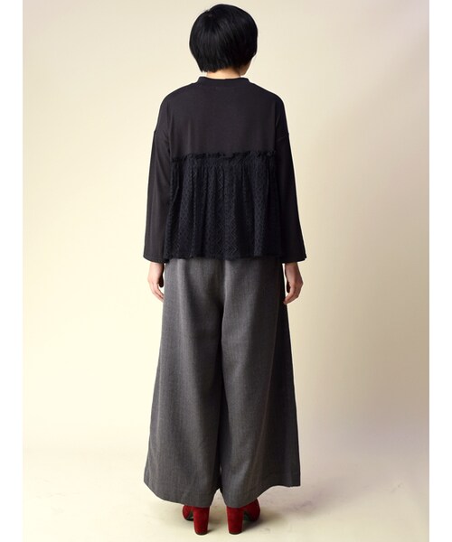 w closet（ダブルクローゼット）の「ウエストタックワイドパンツ（パンツ・レディース・グレンチェック/ヘリンボン・FREE）」の5枚目の写真