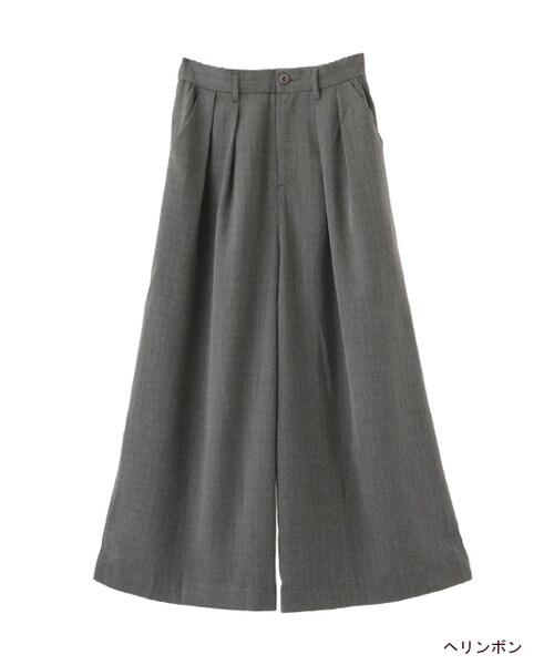 w closet（ダブルクローゼット）の「ウエストタックワイドパンツ（パンツ・レディース・グレンチェック/ヘリンボン・FREE）」の2枚目の写真