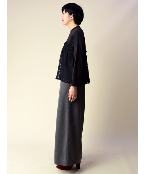 w closet（ダブルクローゼット）の「ウエストタックワイドパンツ（パンツ・レディース・グレンチェック/ヘリンボン・FREE）」の4枚目の写真