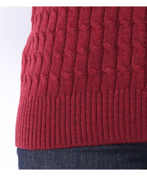 mysty woman(ミスティウーマン)の「カシミヤ混ケーブルニットプルオーバー(トップス・レディース・オフホワイト/トップグレー/ボルドー/ネイビー)」の10枚目の写真