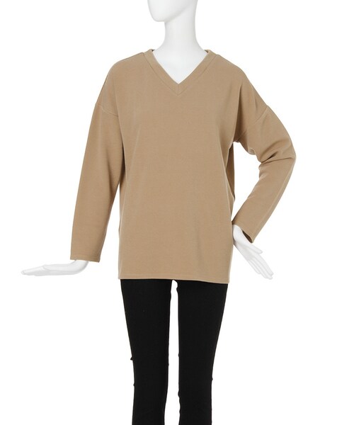 MURUA(ムルーア)の「【CASUAL】Vネックデコルテトップス(トップス・レディース・ホワイト/ブラック/ベージュ・F)」の4枚目の写真