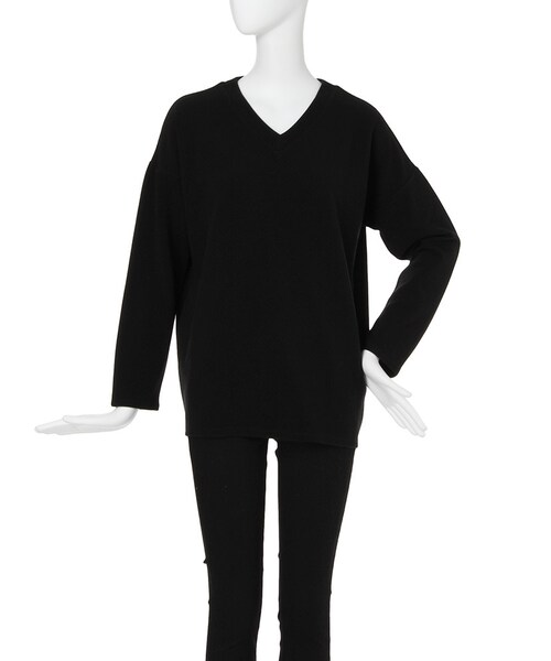 MURUA(ムルーア)の「【CASUAL】Vネックデコルテトップス(トップス・レディース・ホワイト/ブラック/ベージュ・F)」の2枚目の写真