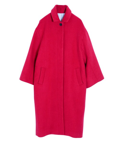 MURUA（ムルーア）の「【FEMININE】モッサウールステンカラーコート（ジャケット/アウター・レディース・ダークグレー/ブラック/レッド/キャメル）」の4枚目の写真