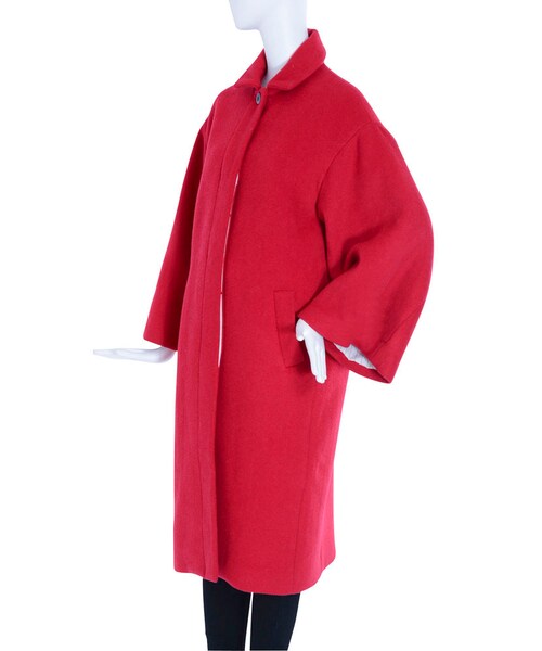 MURUA（ムルーア）の「【FEMININE】モッサウールステンカラーコート（ジャケット/アウター・レディース・ダークグレー/ブラック/レッド/キャメル）」の8枚目の写真