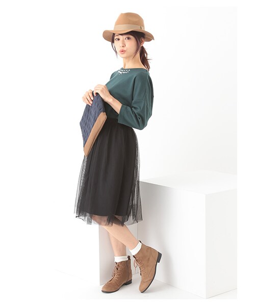 earth music&ecology(アースミュージックアンドエコロジー)の「衿ビジュープルオーバー(トップス・アイボリー/杢グレー/ネイビー/ダークグリーン・F)」の11枚目の写真