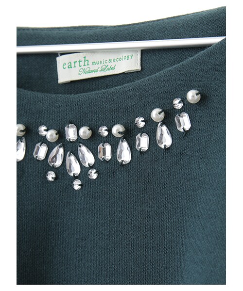 earth music&ecology(アースミュージックアンドエコロジー)の「衿ビジュープルオーバー(トップス・アイボリー/杢グレー/ネイビー/ダークグリーン・F)」の9枚目の写真