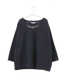 earth music&ecology | 衿ビジュープルオーバー(トップス)