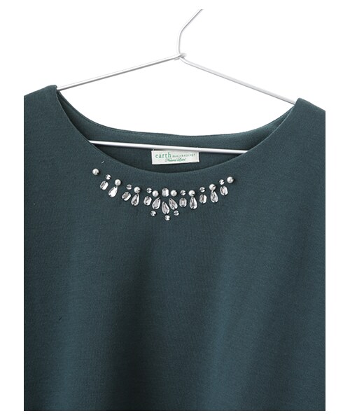 earth music&ecology(アースミュージックアンドエコロジー)の「衿ビジュープルオーバー(トップス・アイボリー/杢グレー/ネイビー/ダークグリーン・F)」の7枚目の写真