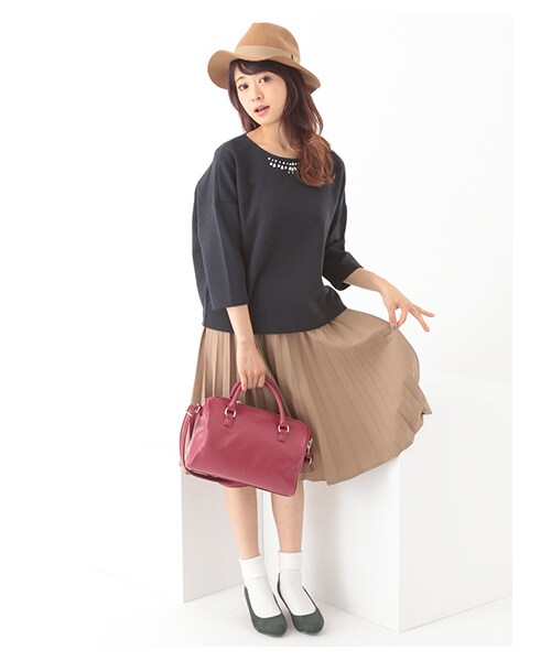 earth music&ecology(アースミュージックアンドエコロジー)の「衿ビジュープルオーバー(トップス・アイボリー/杢グレー/ネイビー/ダークグリーン・F)」の13枚目の写真