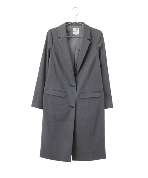 earth music&ecology（アースミュージックアンドエコロジー）の「ロングチェスターコート（ジャケット/アウター・アイボリー/グレー/ブラック/キャメル・S/M）」の3枚目の写真