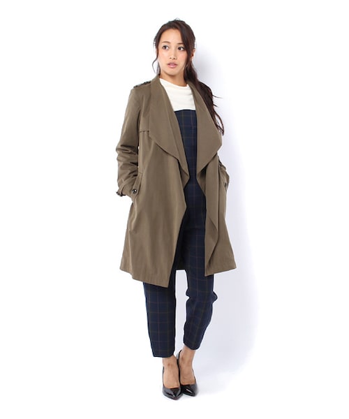 laboratory work（ラボラトリーワーク）の「ピーチ変形トレンチコート（ジャケット/アウター・レディース・ベージュ/カーキ・M）」の2枚目の写真