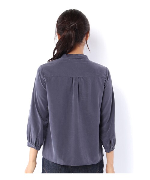 laboratory work（ラボラトリーワーク）の「ボウタイ七分袖ブラウス（トップス・レディース・ベージュ/オレンジ/ライトネイビー・M）」の4枚目の写真