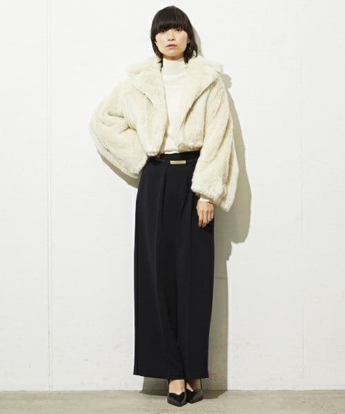 TARO HORIUCHI（タロウ ホリウチ）の「■別注■ TARO HORIUCHI×MIDWEST フルレングスワイドパンツ（その他パンツ・レディース・ブラック/ネイビー・1/2）」の4枚目の写真