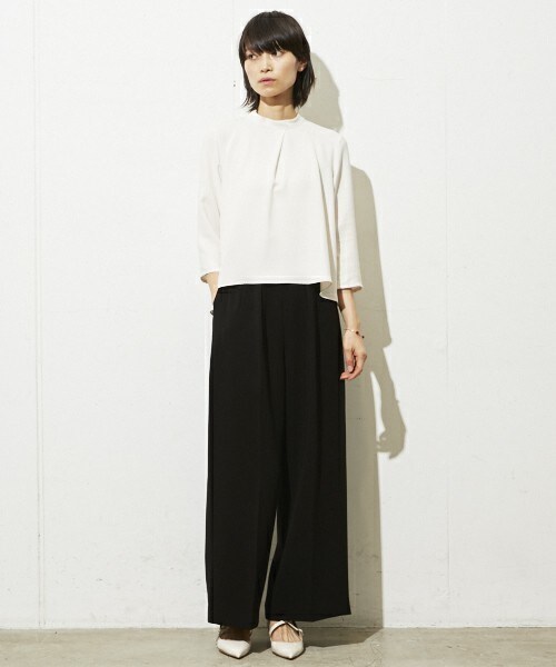 TARO HORIUCHI（タロウ ホリウチ）の「■別注■ TARO HORIUCHI×MIDWEST フルレングスワイドパンツ（その他パンツ・レディース・ブラック/ネイビー・1/2）」の3枚目の写真