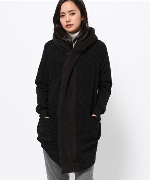 gomme（ゴム）の「フロントカバーロングパーカー（パーカー）」 - WEAR