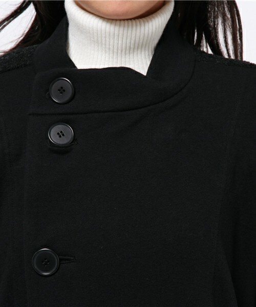 gomme(ゴム)の「スタンドカラーコート(その他アウター・レディース・チャコールグレー/ネイビー・MEDIUM)」の5枚目の写真