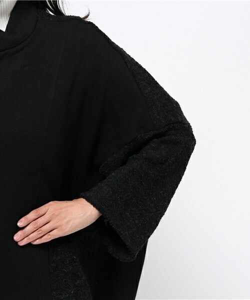 gomme(ゴム)の「スタンドカラーコート(その他アウター・レディース・チャコールグレー/ネイビー・MEDIUM)」の7枚目の写真