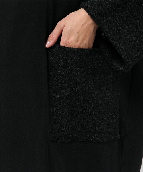 gomme(ゴム)の「スタンドカラーコート(その他アウター・レディース・チャコールグレー/ネイビー・MEDIUM)」の8枚目の写真