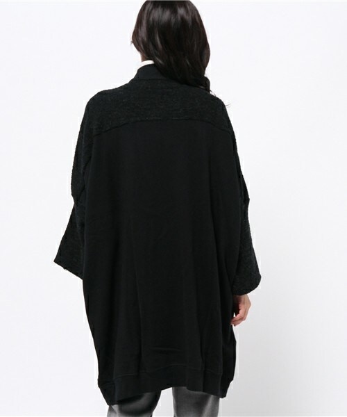 gomme(ゴム)の「スタンドカラーコート(その他アウター・レディース・チャコールグレー/ネイビー・MEDIUM)」の4枚目の写真