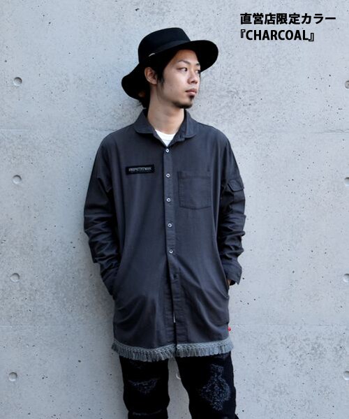VIRGOwearworks（ヴァルゴウェアワークス）の「Fringe Mily middle shirts フリンジシャツ（トップス・メンズ・GRAY/NAVY/BLACK・2/3/4）」の4枚目の写真