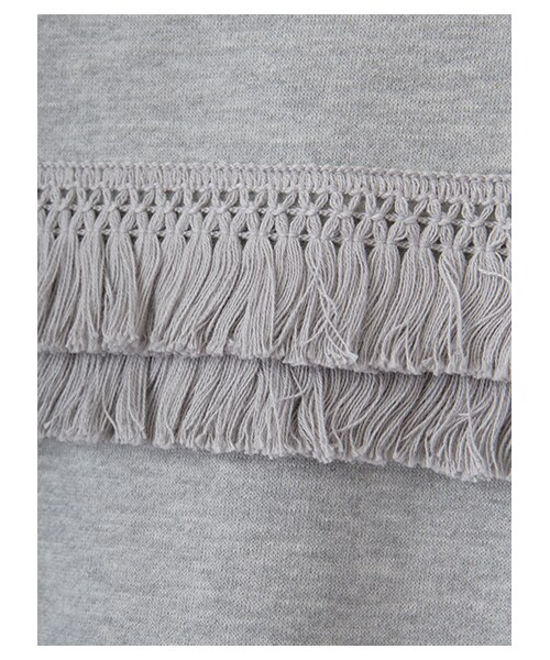 earth music&ecology（アースミュージックアンドエコロジー）の「フリンジスウェットプルオーバー（トップス・杢ホワイト/杢ライトグレー/ネイビー・F）」の8枚目の写真