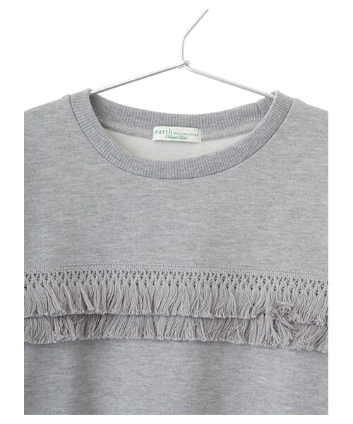 earth music&ecology（アースミュージックアンドエコロジー）の「フリンジスウェットプルオーバー（トップス・杢ホワイト/杢ライトグレー/ネイビー・F）」の6枚目の写真