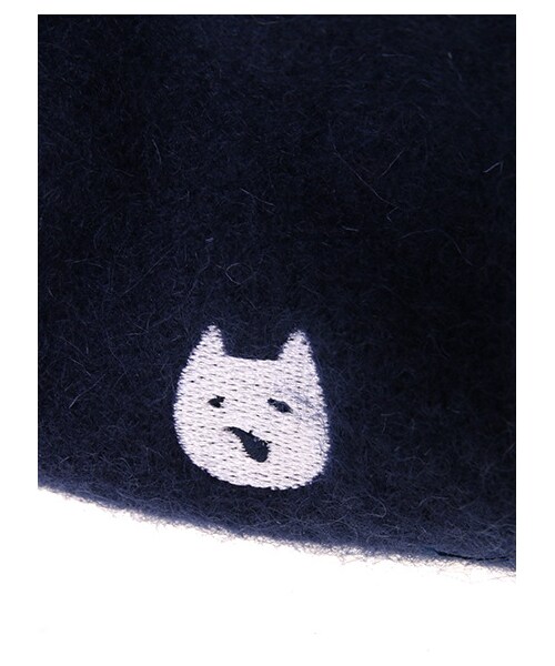Green　Parks（グリーンパークス）の「・POU にゃんこ刺繍ベレー（帽子・アイボリー/グレー/ボルドー/イエロー/グリーン/ネイビー・F）」の11枚目の写真