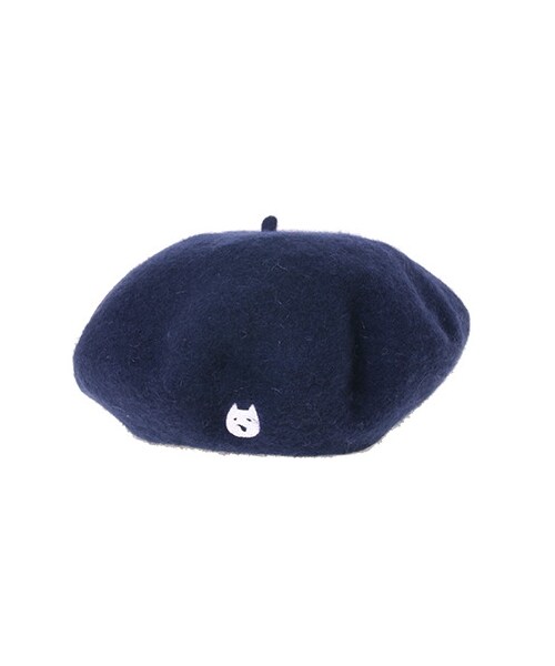 Green　Parks（グリーンパークス）の「・POU にゃんこ刺繍ベレー（帽子・アイボリー/グレー/ボルドー/イエロー/グリーン/ネイビー・F）」の8枚目の写真