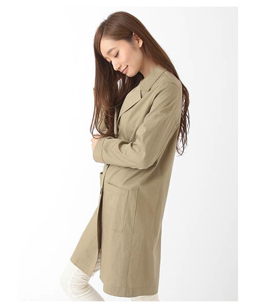 E hyphen world gallery（イーハイフンワールドギャラリー）の「ツイルショップコート（ジャケット/アウター・ブラック/ベージュ/カーキ）」の5枚目の写真