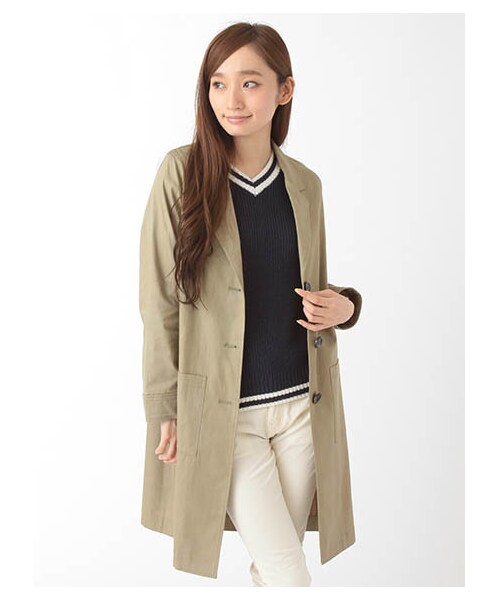 E hyphen world gallery（イーハイフンワールドギャラリー）の「ツイルショップコート（ジャケット/アウター・ブラック/ベージュ/カーキ）」の11枚目の写真