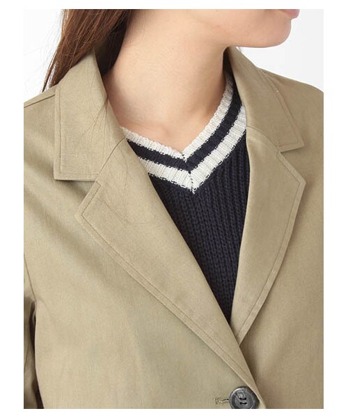 E hyphen world gallery（イーハイフンワールドギャラリー）の「ツイルショップコート（ジャケット/アウター・ブラック/ベージュ/カーキ）」の7枚目の写真