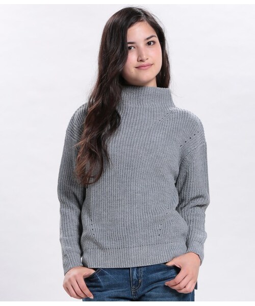 VIS(ビス)の「畦編みボトルネックプルオーバー(トップス・レディース・ブラック/グレー/ホワイト/キャメル・F)」の3枚目の写真