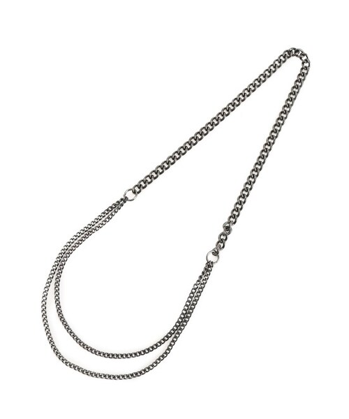 JUNRED（ジュンレッド）の「2連チェーンネックレス（アクセサリー・メンズ・ブラック/シルバー・F）」の2枚目の写真