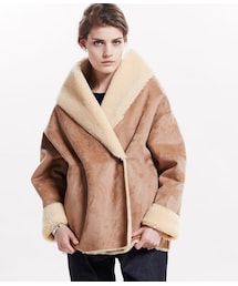 ADAM ET ROPE' | フェイクムートンビッグフードコート(ジャケット/アウター)