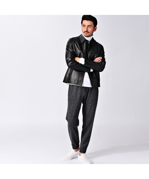 TAKEO KIKUCHI（タケオキクチ）の「コットンウールジャージーイージーパンツ（パンツ・メンズ・ライトグレー/ブルー系・M/L）」の9枚目の写真