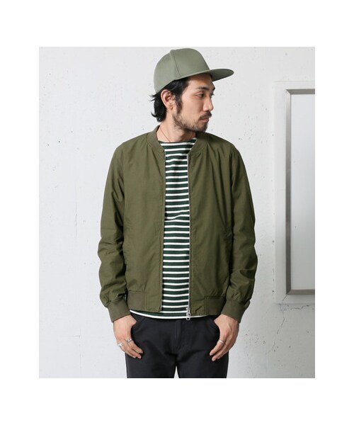URBAN RESEARCH DOORS（アーバンリサーチドアーズ）の「タイプライターRib ブルゾン（ジャケット/アウター・メンズ・Black/Beige/Khaki・38/40）」の8枚目の写真