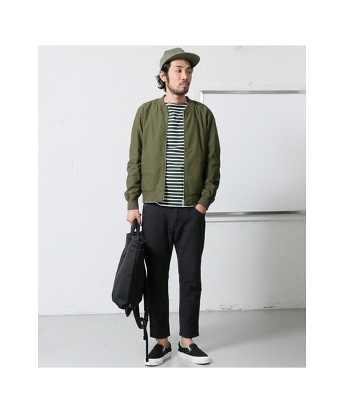 URBAN RESEARCH DOORS（アーバンリサーチドアーズ）の「タイプライターRib ブルゾン（ジャケット/アウター・メンズ・Black/Beige/Khaki・38/40）」の6枚目の写真