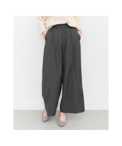 KBF(ケイビーエフ)の「ワイドワイドパンツ(パンツ・レディース・BEIGE/CHARCOAL/BLACK・one)」の6枚目の写真