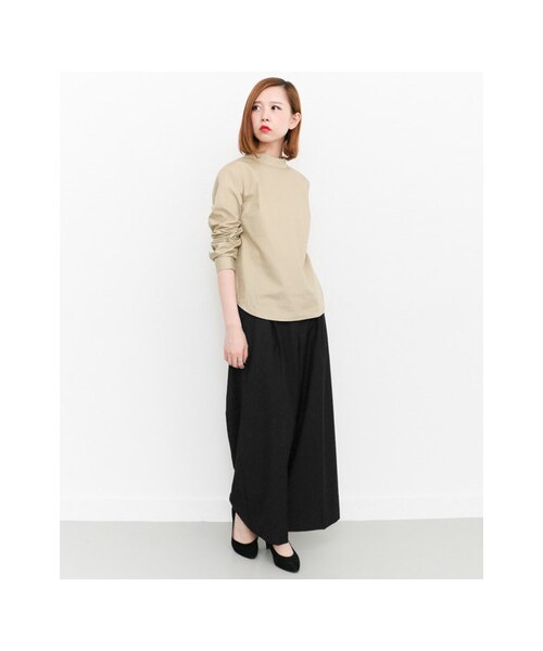 KBF(ケイビーエフ)の「ワイドワイドパンツ(パンツ・レディース・BEIGE/CHARCOAL/BLACK・one)」の5枚目の写真
