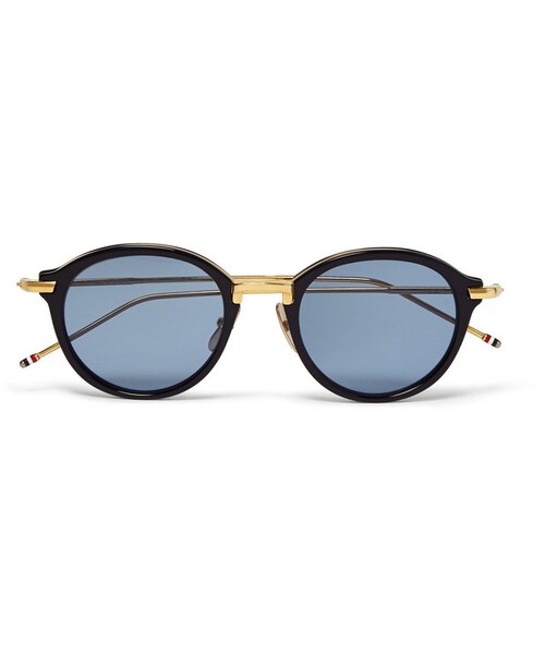 Thom Browne Round-Frame Acetate and Metal Sunglasses