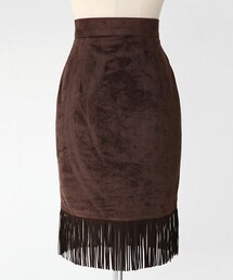 DHOLIC | フリンジディテールスエードミディスカート(スカート)