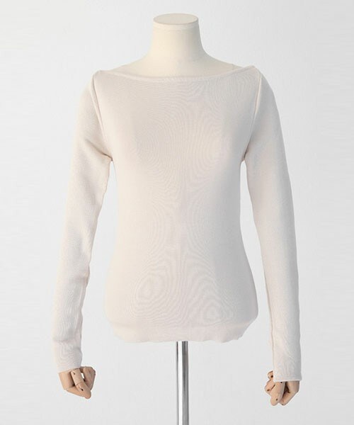 DHOLIC（ディーホリック）の「ボートネックニットプルオーバー（Tシャツ/カットソー・レディース・アイボリー/アイボリートーン/グレー/ブラック/ブラックグレー/ブラックトーン/ライトベージュ・FREE）」の7枚目の写真