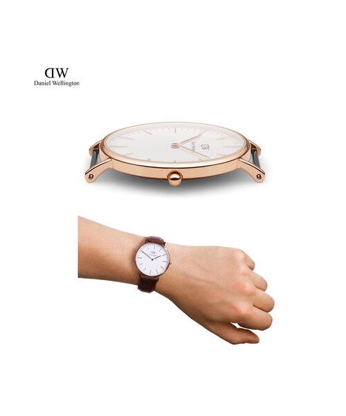 Daniel Wellington（ダニエルウェリントン）の「Daniel Wellington/Lady's/36mm Rose Gold(Leather)（アナログ腕時計・レディース・その他）」の3枚目の写真