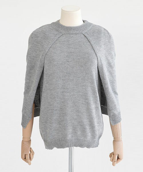 DHOLIC（ディーホリック）の「ケープデザインノースリーブニット（ニット/セーター・レディース・アイボリー/グレー/ブラック・FREE）」の3枚目の写真