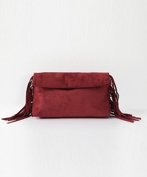 DHOLIC（ディーホリック）の「スエード調サイドフリンジ2WAYクラッチバック（クラッチバッグ・レディース・カーキ/ディープグレー/ブラック/ベージュ/ワイン・FREE）」の5枚目の写真