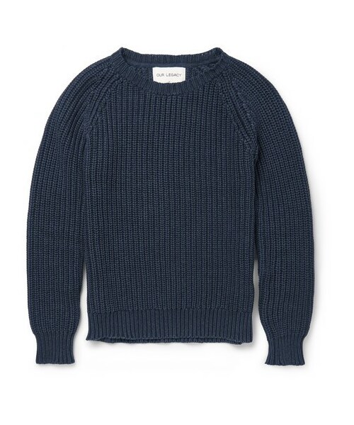 Our Legacy(アワーレガシー)の「Ribbed-Knit Cotton Sweater(その他・メンズ・Blue・XS/S/M/L/XL)」の1枚目の写真